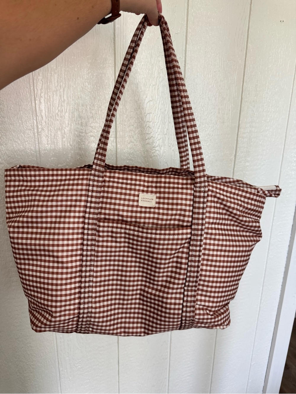 Loeffler Randall Brown Gingham Tote